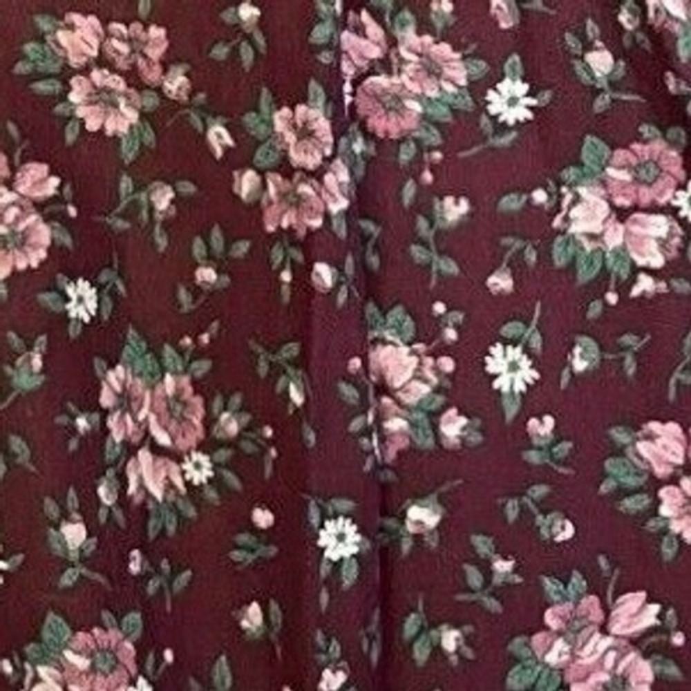 Vtg Handmade Floral Lace Trim Maxi XL‎ Dress Cottagecore Ruffle Crochet Modest - Picture 3 of 10